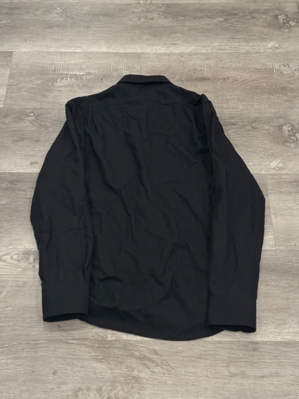Wool & Prince 170 Button-Down Shirt Black Twill 100% Wool Mens M - Picture 4 of 8
